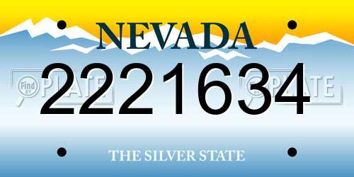 2221634 Nevada License Plate