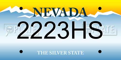 2223HS Nevada License Plate