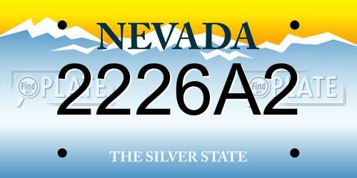 2226A2 Nevada License Plate