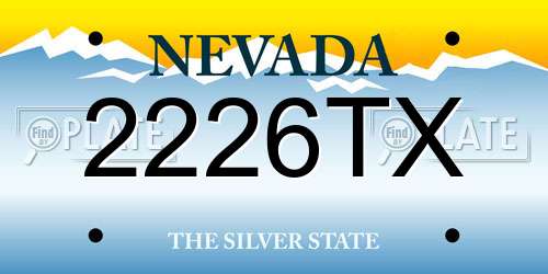 2226TX Nevada License Plate