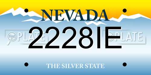 2228IE Nevada License Plate