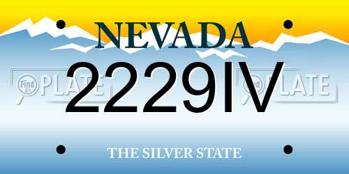 2229IV Nevada License Plate