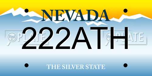 222ATH Nevada License Plate