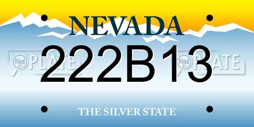 222B13 Nevada License Plate