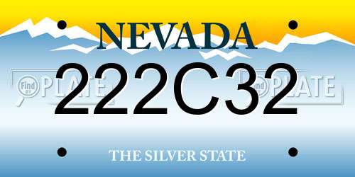 222C32 Nevada License Plate