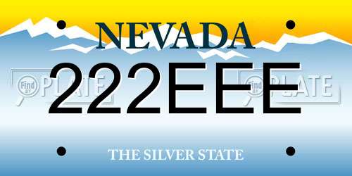 222EEE Nevada License Plate
