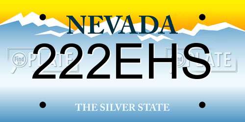 222EHS Nevada License Plate