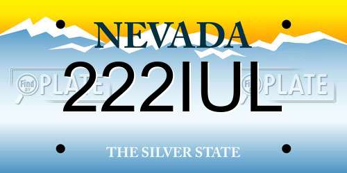 222IUL Nevada License Plate