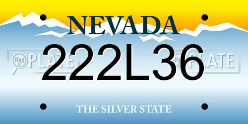 222L36 Nevada License Plate