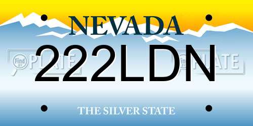 222LDN Nevada License Plate