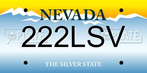 222LSV Nevada License Plate
