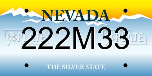 222M33 Nevada License Plate