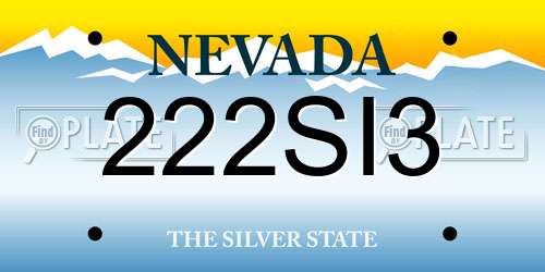 222SI3 Nevada License Plate