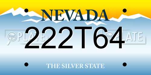 222T64 Nevada License Plate