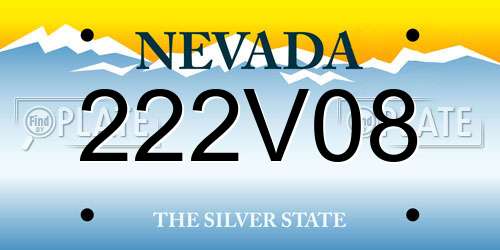 222V08 Nevada License Plate