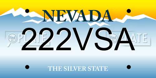 222VSA Nevada License Plate
