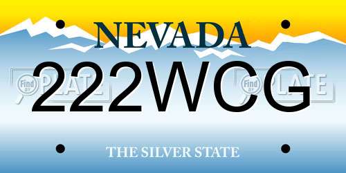 222WCG Nevada License Plate