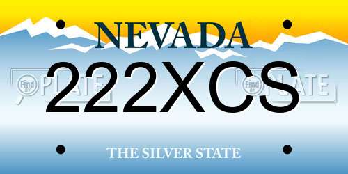 222XCS Nevada License Plate