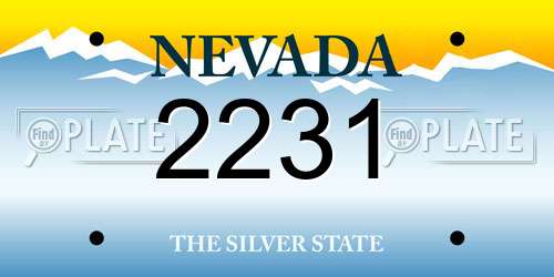 2231 Nevada License Plate