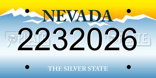 2232026 Nevada License Plate