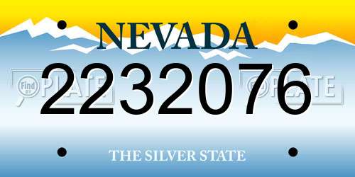 2232076 Nevada License Plate