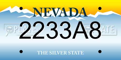 2233A8 Nevada License Plate