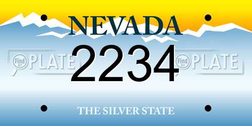 2234 Nevada License Plate