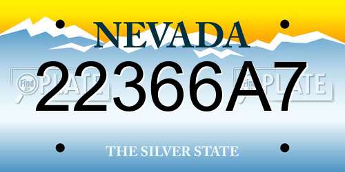 22366A7 Nevada License Plate