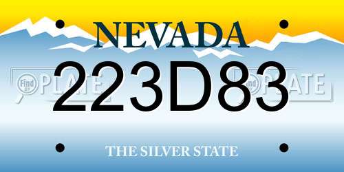 223D83 Nevada License Plate