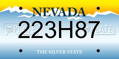 223H87 Nevada License Plate