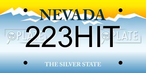 223HIT Nevada License Plate