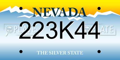 223K44 Nevada License Plate