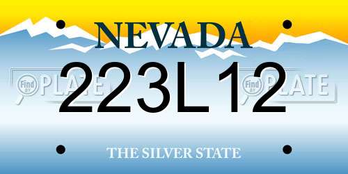 223L12 Nevada License Plate