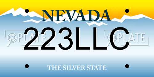 223LLC Nevada License Plate