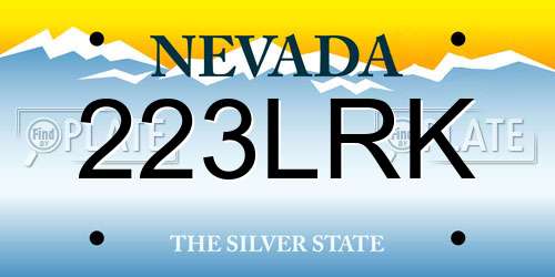 223LRK Nevada License Plate