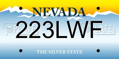 223LWF Nevada License Plate