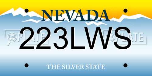 223LWS Nevada License Plate