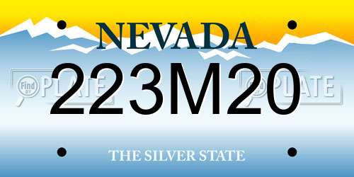 223M20 Nevada License Plate