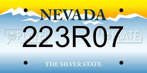 223R07 Nevada License Plate
