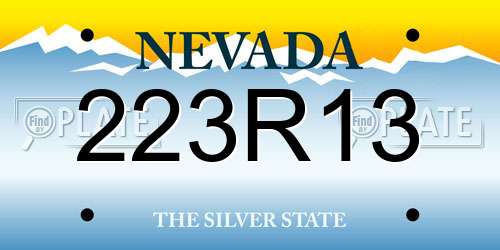 223R13 Nevada License Plate