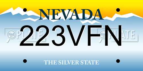 223VFN Nevada License Plate