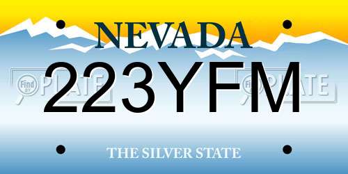 223YFM Nevada License Plate