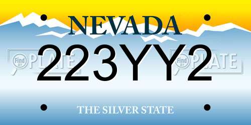 223YY2 Nevada License Plate