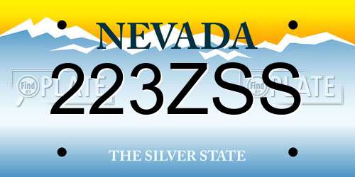 223ZSS Nevada License Plate