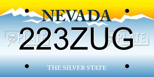 223ZUG Nevada License Plate