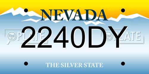 2240DY Nevada License Plate