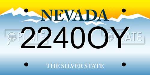 2240OY Nevada License Plate