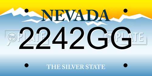 2242GG Nevada License Plate