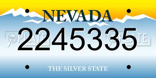 2245335 Nevada License Plate