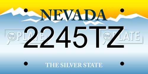 2245TZ Nevada License Plate